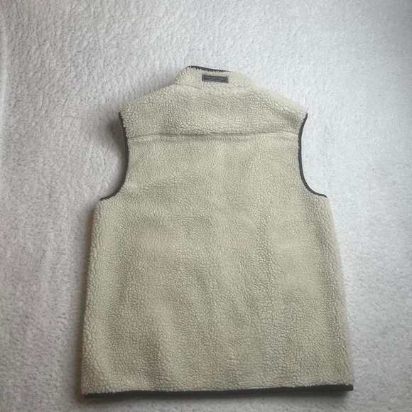 Vineyard vines supershep men cream deep pile fleece lined full zip vest preppy M - Picture 2 of 6